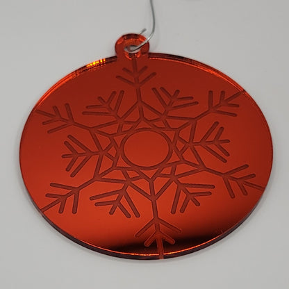Snowflake Ornament - Red Mirror Acrylic