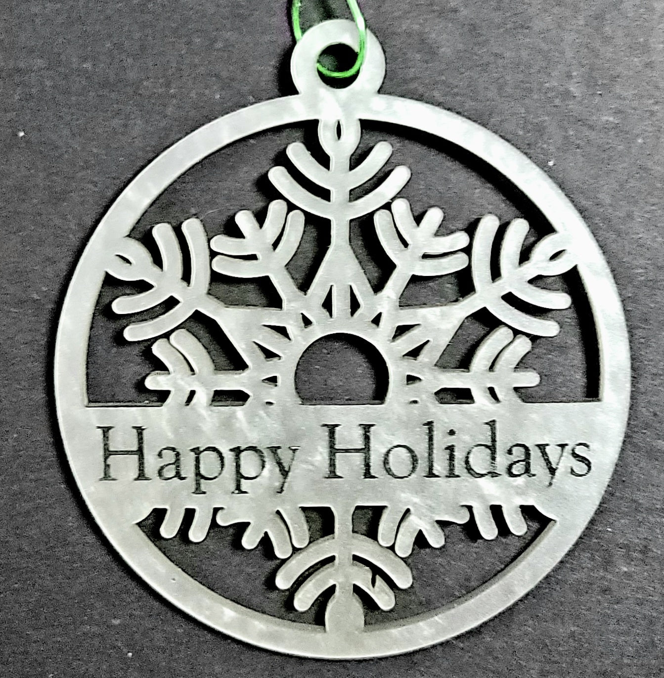 Snowflake Text Ornament - Silver ColorWave Acrylic